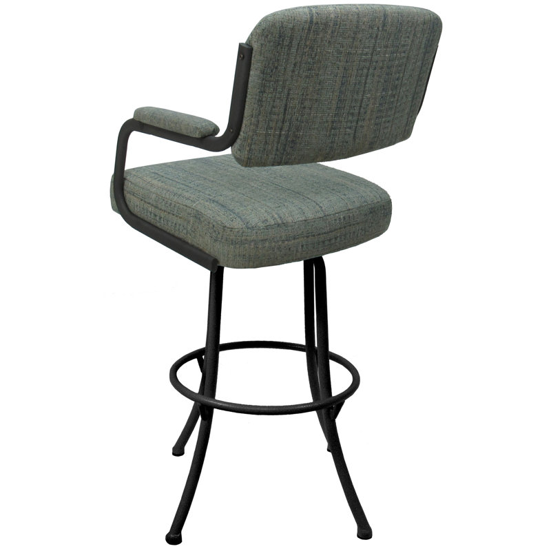 Tabouret de comptoir pivotant de 26 po Huba, Gris, Gris, Tabouret de bar (siège d’une hauteur de 30 po)