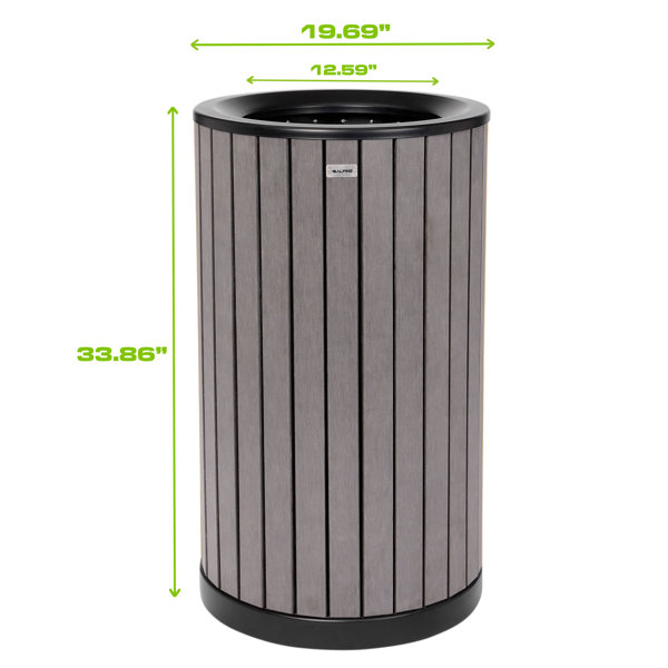 Alpine Industries 40-Gallon Stone Steel Trash Can with Lid