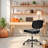 Armless Office Swivel Chair Leather Vanity Chair (Set of 2)-1835822737