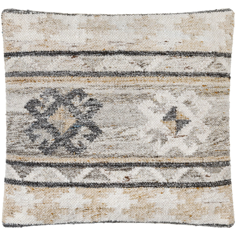 Housse et insert de coussin décoratif carré en polyester Alyssa, Mélange de duvet, H 22 po x l 22 po