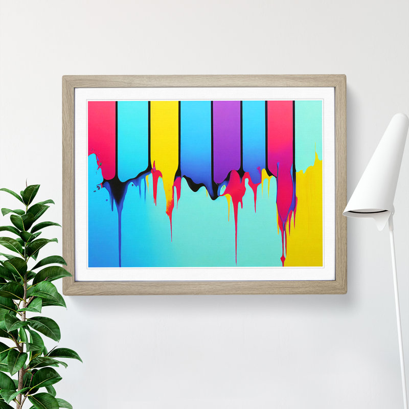 Stimulating Modern Abstract Art - Framed Print, 25cm H x 34cm W x 2cm D, Oak
