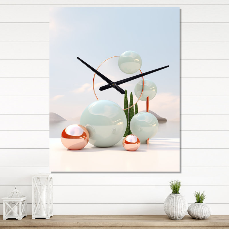 Horloge murale abstraite blanche, H 32 po x l 24 po x P 1 po