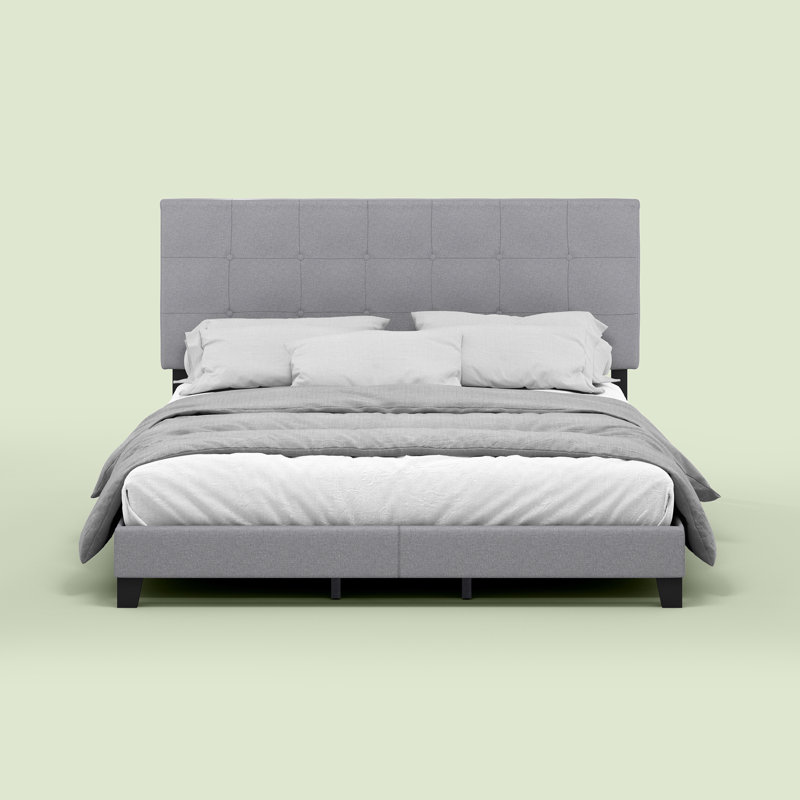 Magin Upholstered Platform Bed, California King, Gray