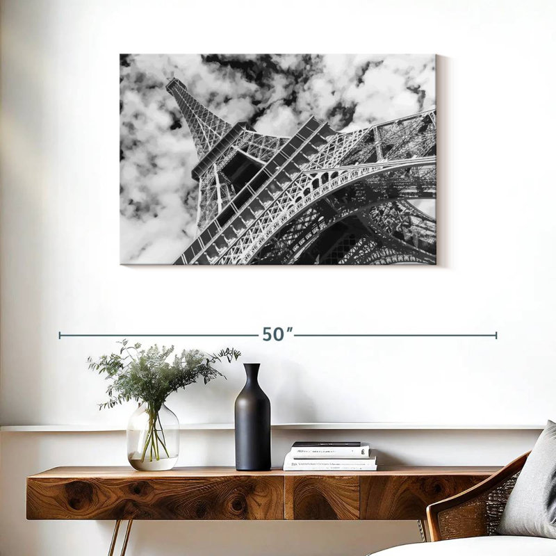 Eiffel Tower Cloudscape Canvas Print, 24" H x 36" W x 1.25" D