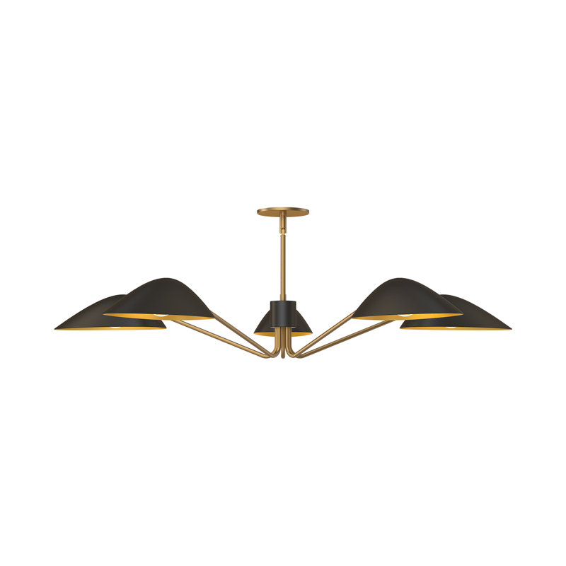 Raelle 5 - Light Unique/Statement Pendant, Aged Gold/Matte Black
