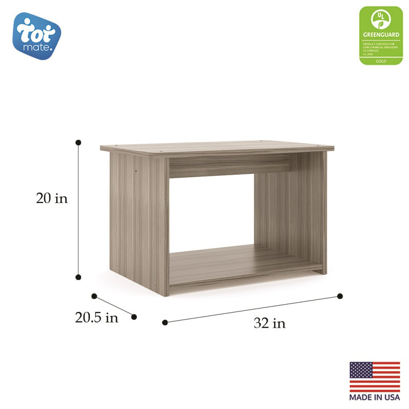 Table de jeu rectangulaire Toto Mate, Non, 20" H x 32" L x 20.5" W, Gris