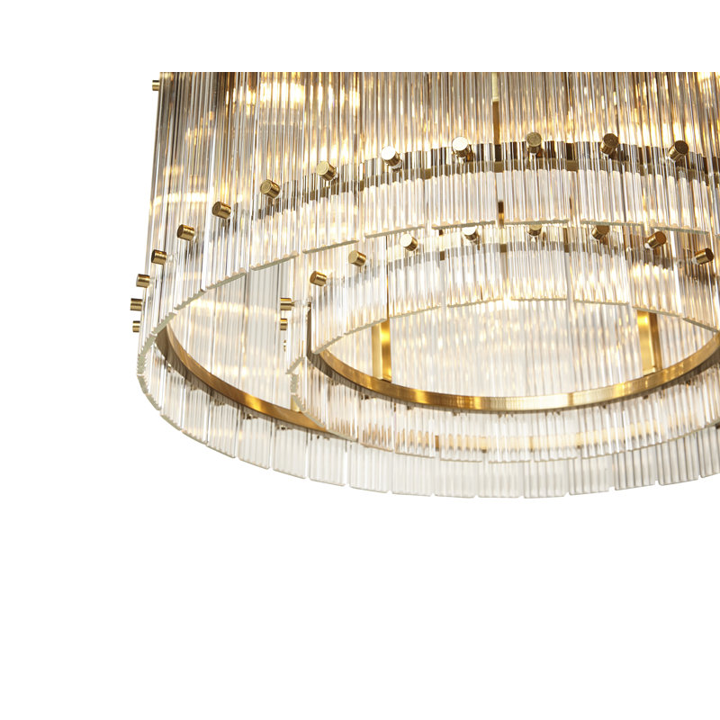 KORE CHANDELIER - CLEAR, 15" H x 28.75" W x 28.75" D