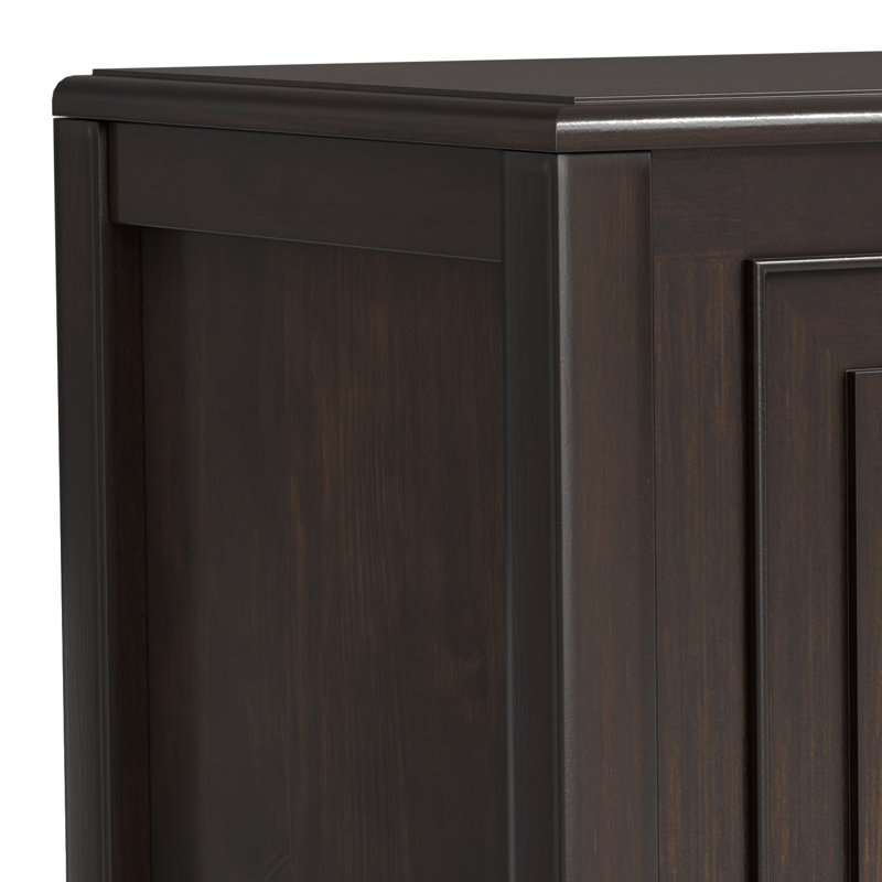 Chestnut Brown Solid Wood Storage Bench Trunk with Safety Hinges