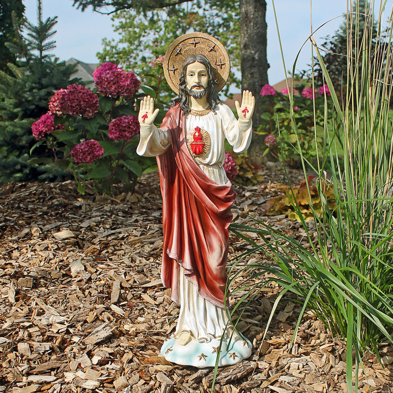 Statue de jardin sacré-cœur de Jésus de style italien