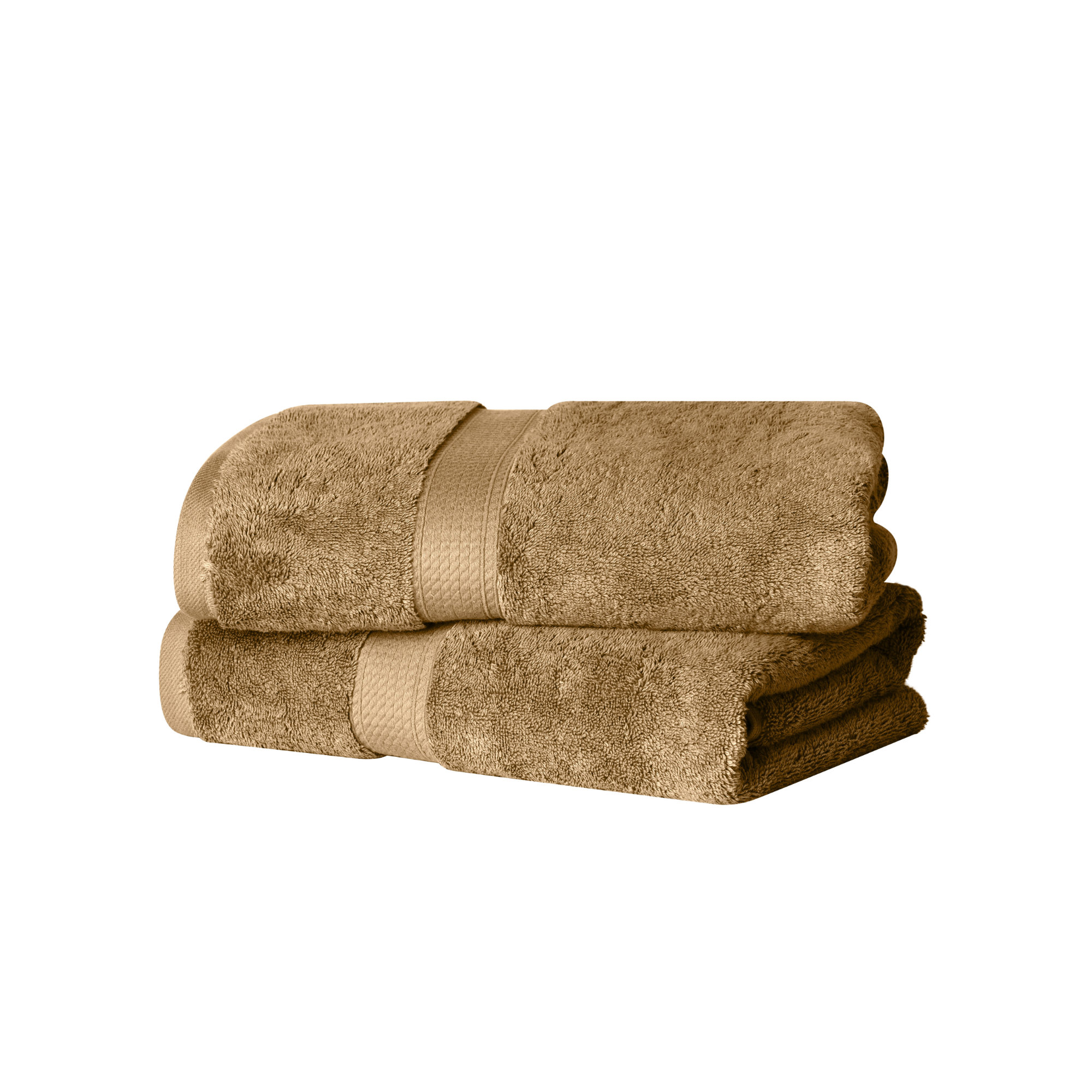 Renata 800 GSM 2 Piece Certified Egyptian Cotton Bath Towel Set , Toast