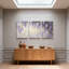 Plantes et fleurs, fleurs de glycine mauves sur fond doux, ensemble de 3 impressions d'art sur toile-1110864014