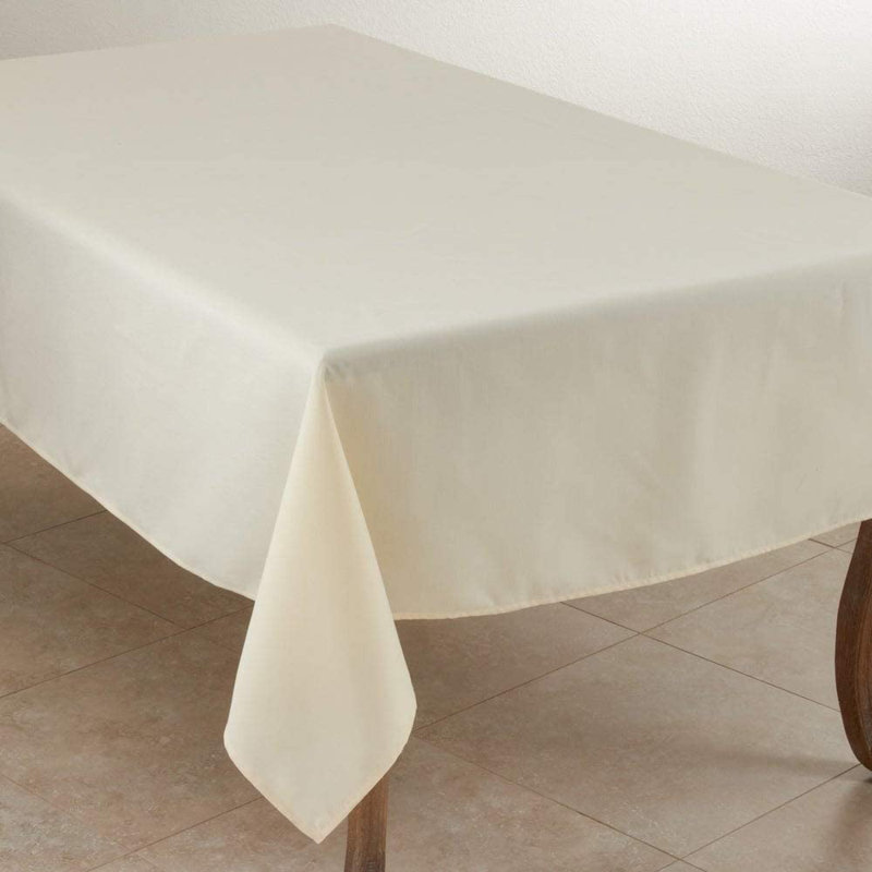 Daisylynn Rectangular Polyester Tablecloth, 104" L x 65" W, Ivory