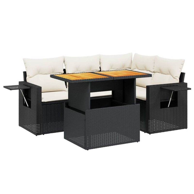 Vidaxl Garden Sofa Set Black, Cream White