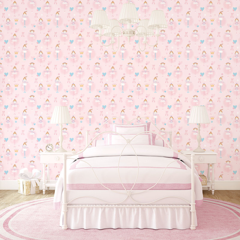 Fircrest 1000cm x 53cm Matte Wallpaper Roll, Blue/Brown/Pink