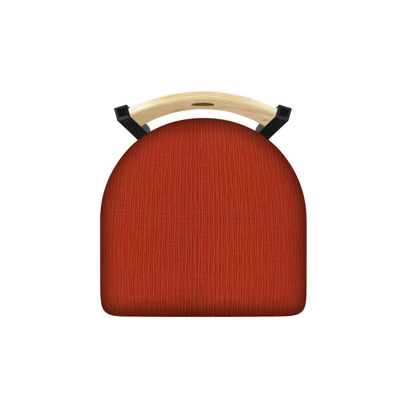 Tabouret pivotant Voltaire, Érable moyen, Siège graphite coquelicot / finition érable natu, Noir froissé