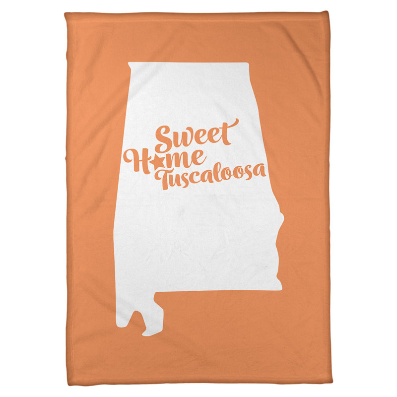 Jeté polaire tuscaloosa alabama, l 62,5 po x L 82,5 po, Orange