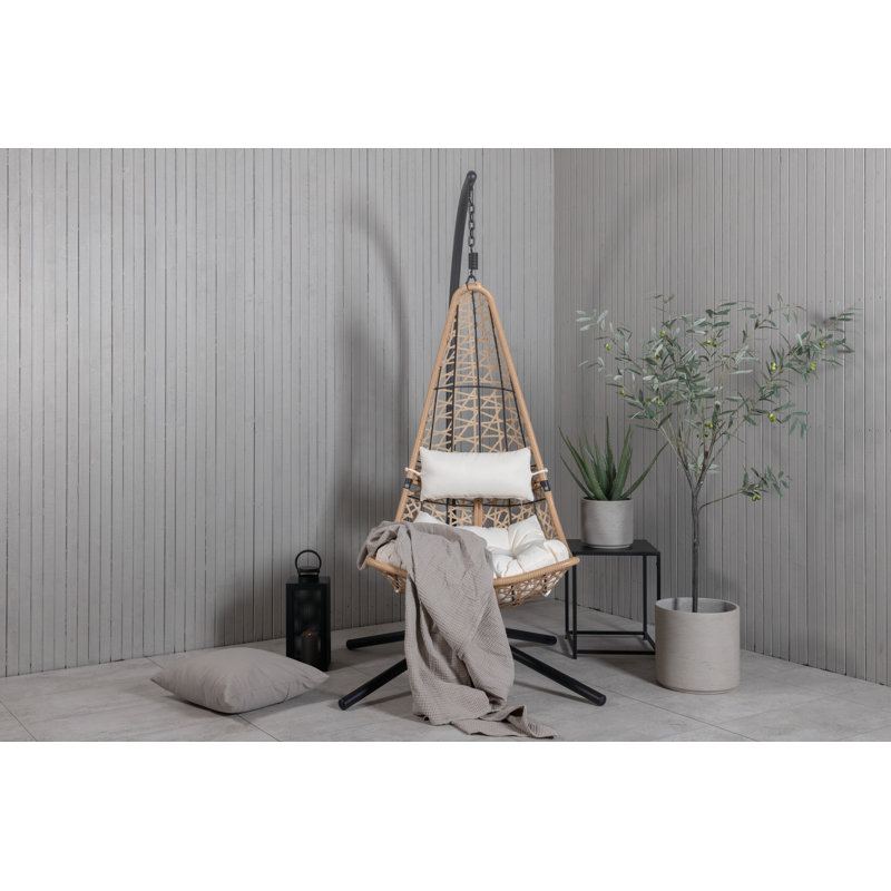 Bramley Swing Chair with Stand, Brown, White