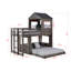 Twin over Full Campsite Loft in Rustic Dark Grey-1276186304