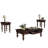 Retro 3-Piece Solid Wood Coffee Table Set With Storage Drawer-1216795151