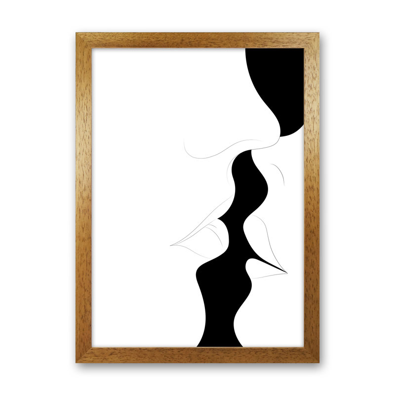 Just A Little Kiss White - Print, Oak Framed, 84.01cm H x 59.4cm W x 3cm D