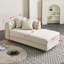  Chaise longue luxueuse en velours de luxe, canapé-lit capitonné de qualité supérieure, beige-379480583