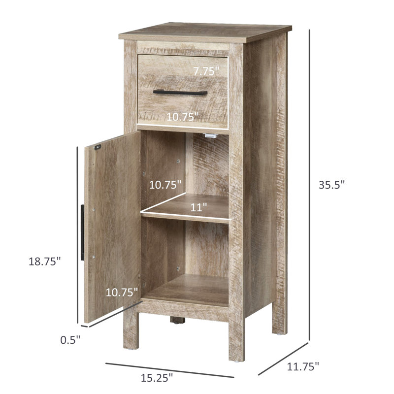 Armoire de salle de bain polyvalente avec tiroir et tablette réglable pour rangement organisé