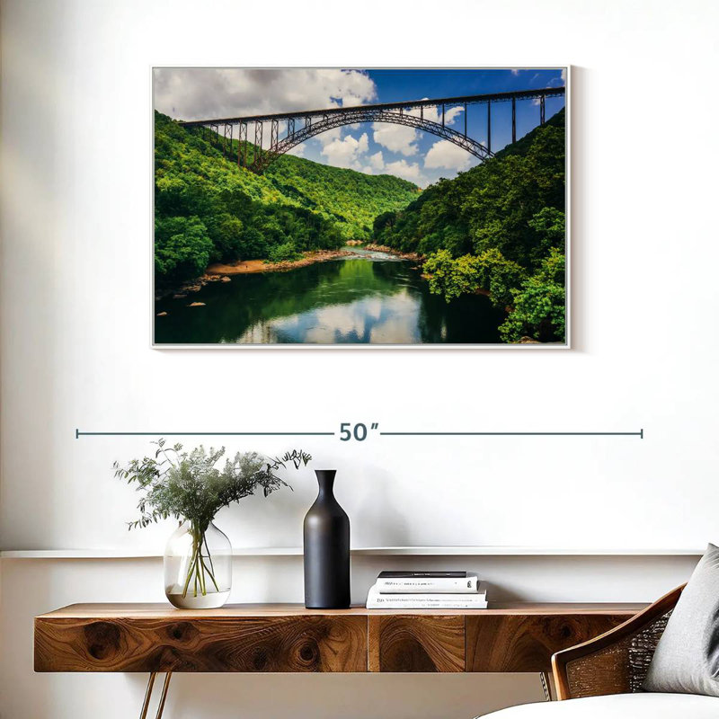 Pont New River Gorge, Cadre flottant blanc, 37 po x 25 po