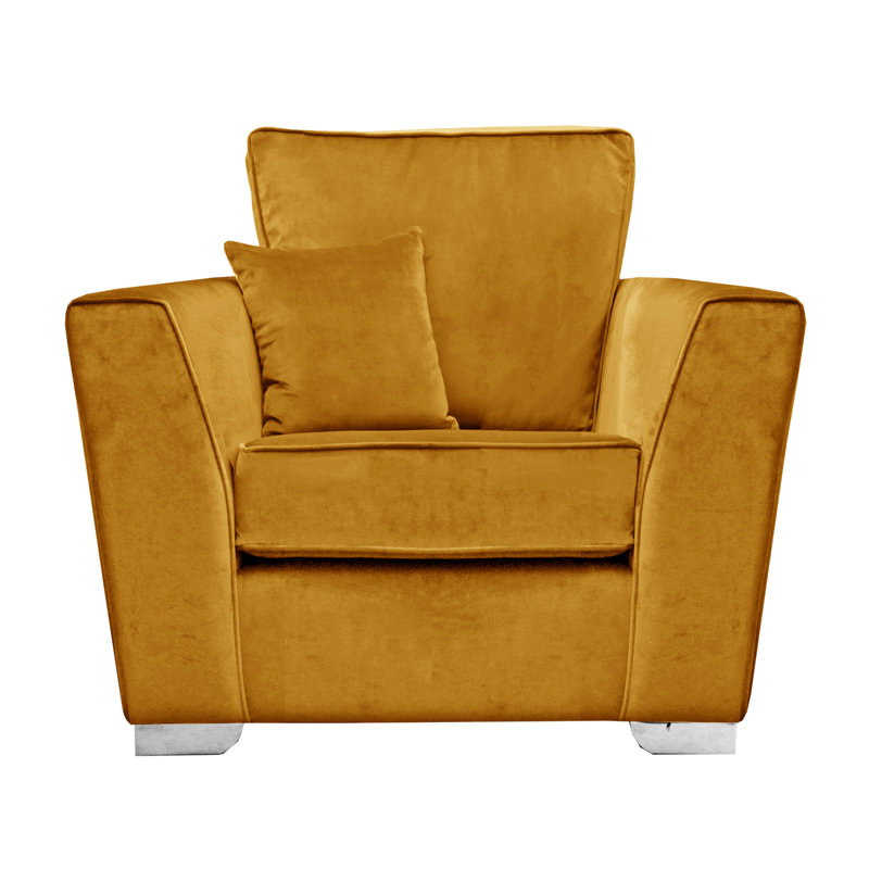 Quade Velvet Armchair, Mustard