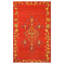 Striking Red Field With Special Lozenge Medallion Antique Turkish Oushak Rug