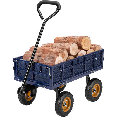 400-Pound Capacity Steel Utility Garden Wagon with Removable Sides