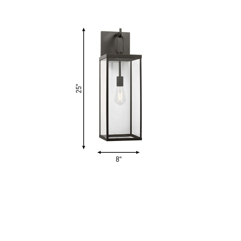 Lanterne Rox à une lumière, Oui, Bronze Antique, H 25 po x l 8 po x P 8,75 po