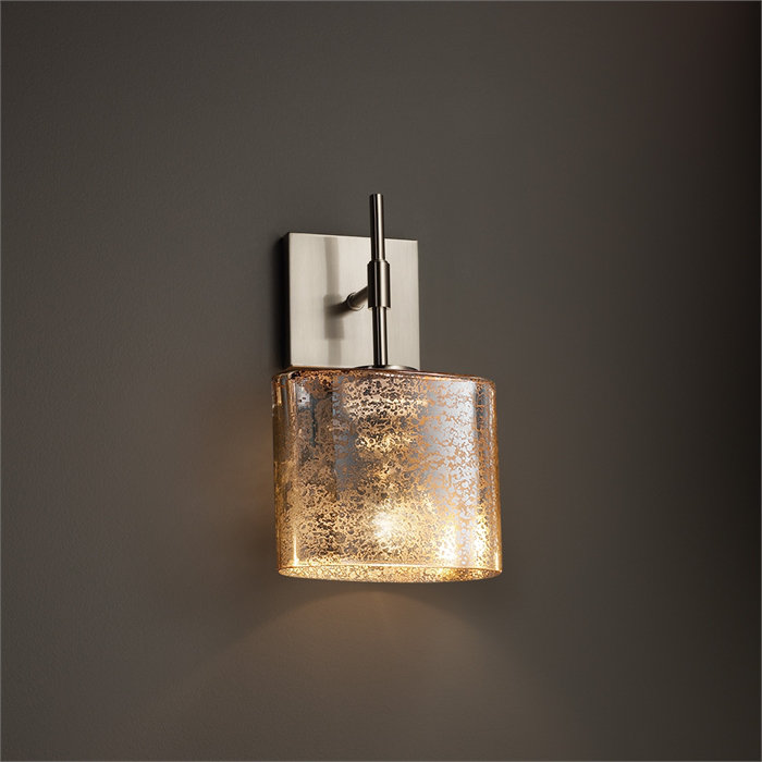 Casson LED Armed Sconce, Mercury Glass, Brushed Nickel