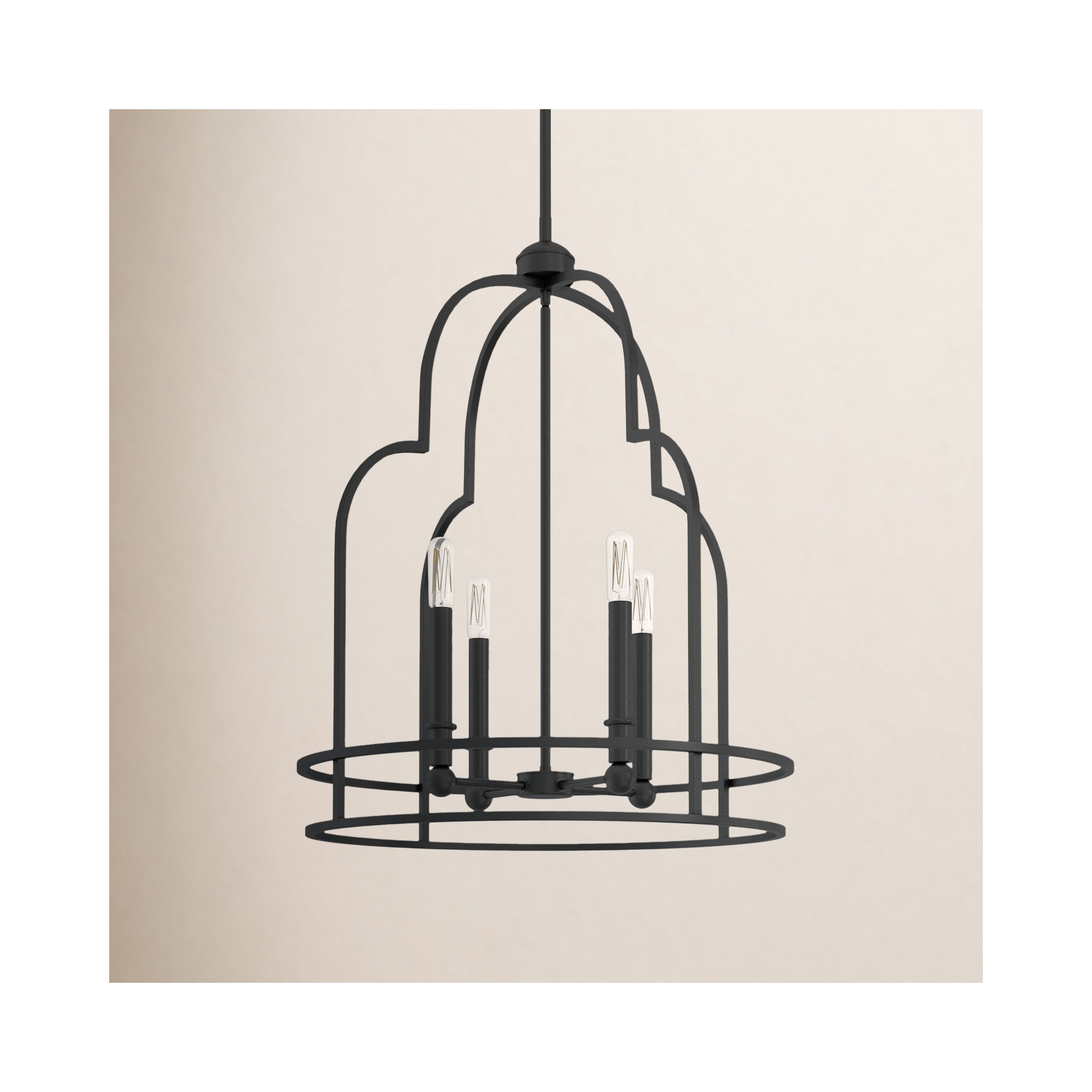 Bristol 4 - Light Unique Geometric Pendant, Matte Black