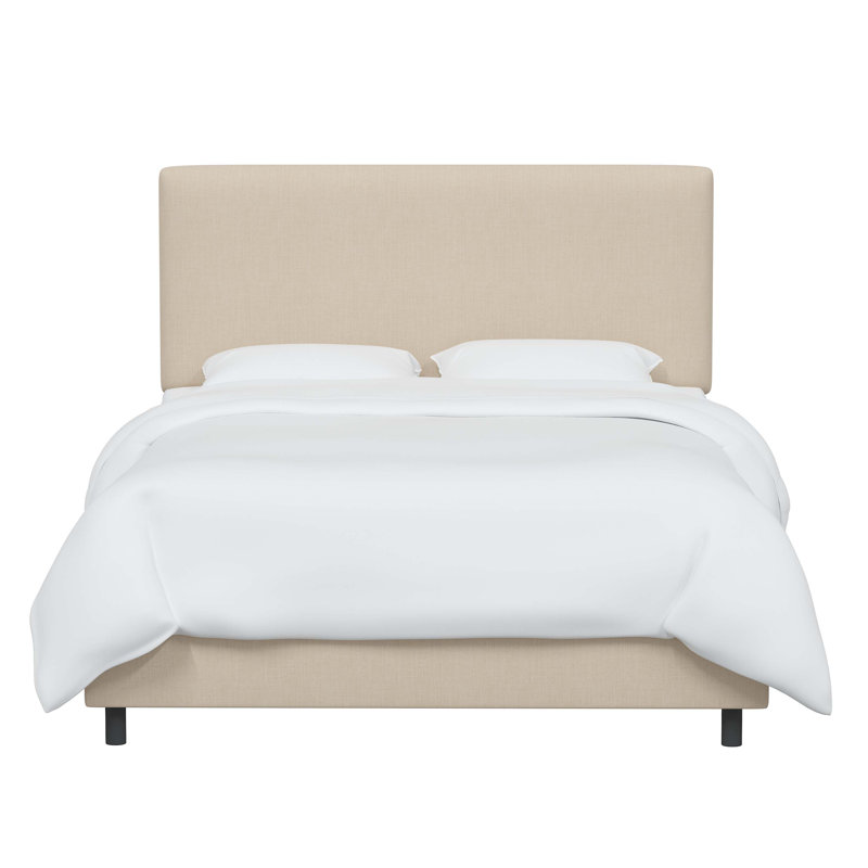Simental Upholstered Standard Bed, Twin, Classic Linen Linen