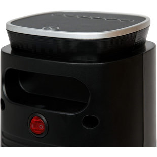 Climatik Oscillating Black Tower Fan Heater, 2 Power Settings, LED Display with Timer & Remote