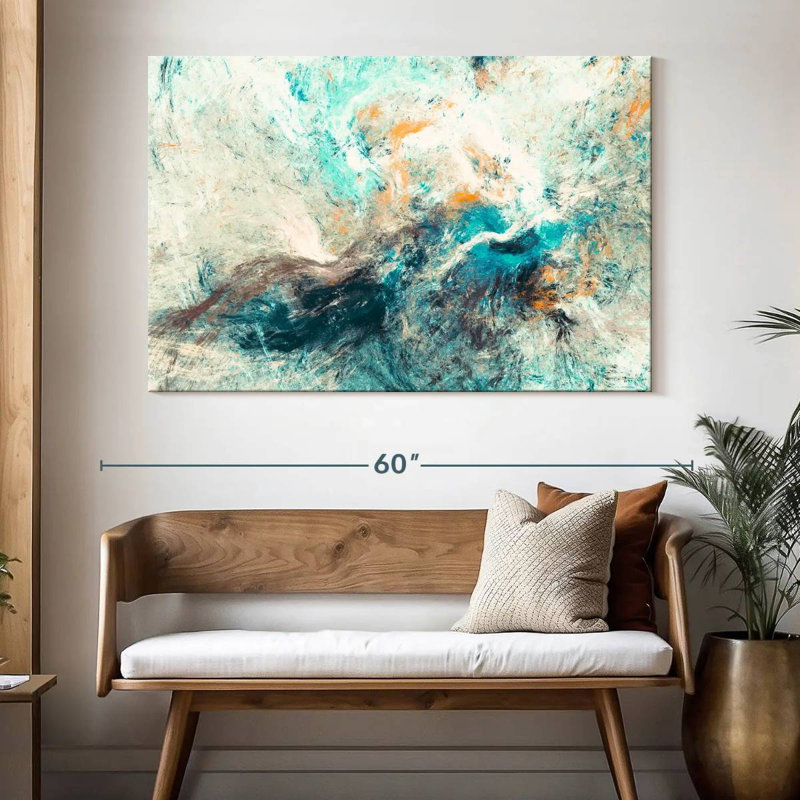 Abstrait de couleur douce Avery, H 34 po x l 51 po