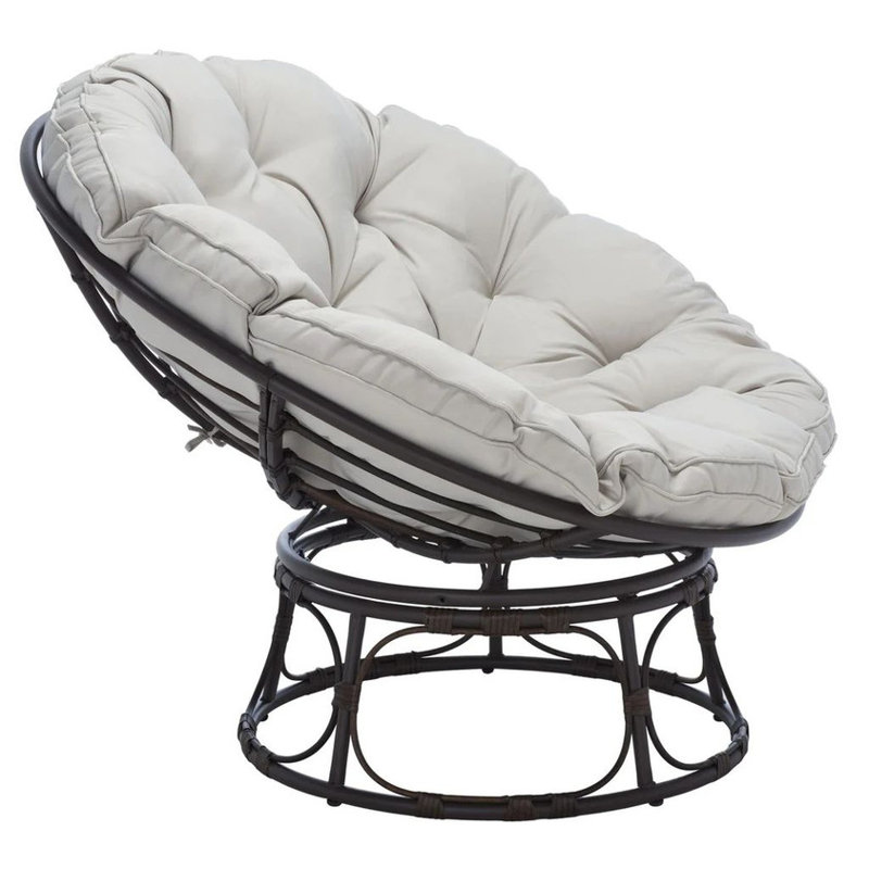 Chaise lune Eltha pour l'extérieur avec coussin gris clair