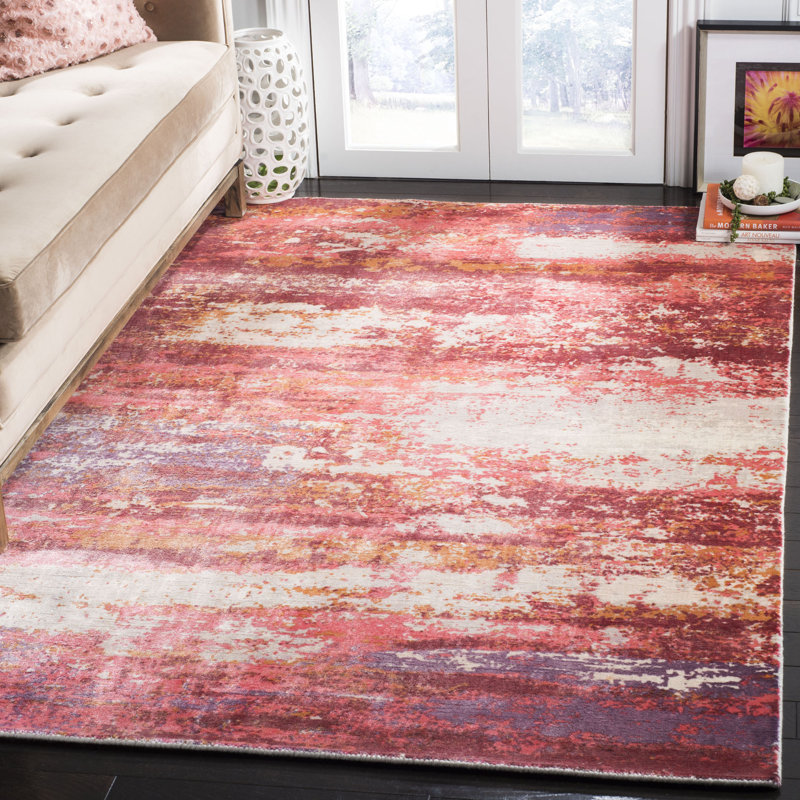 Tapis rouge et ivoire Cuevas, Rectangle 9 pi x 12 pi