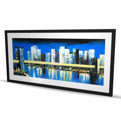 Skyline of Lower Manhattan - Framed Matted Print for Decor