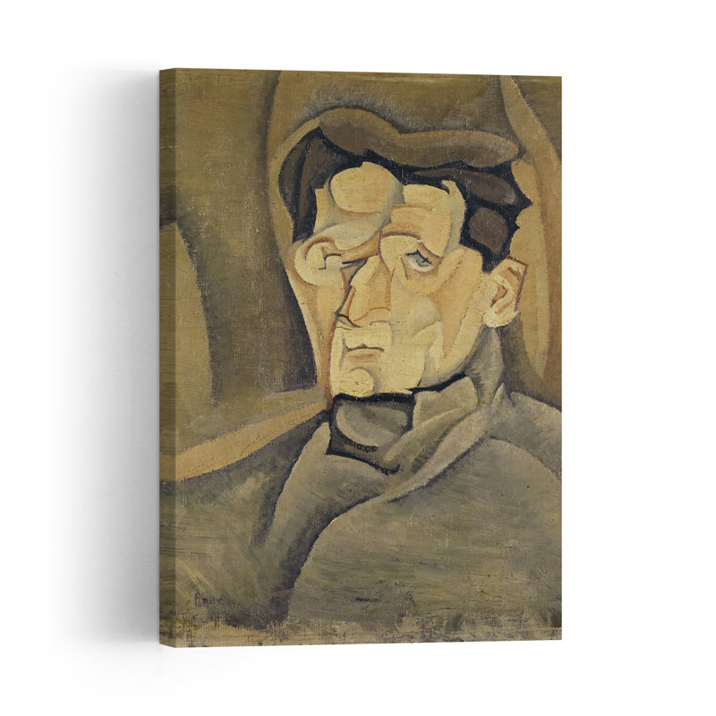 Portrait Of Maurice Raynal 1911 Abstract Contemporary Wall Art Print by Juan Gris - Wrapped Canvas Print