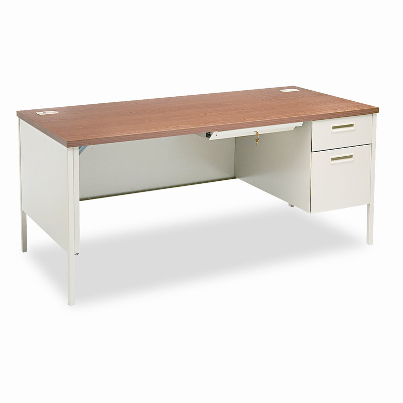 Metro Classic Desk, Columbian Walnut/Black, Right Hand Return