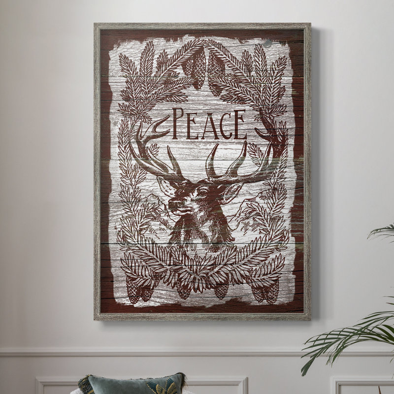 Red Wood Peace, reproduction encadrée - bois massif