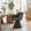 Chaise de salle à manger pivotante à 360 degrés avec pied conique, fauteuil d'appoint rembourré de forme cylindrique avec dossier en S-702862154