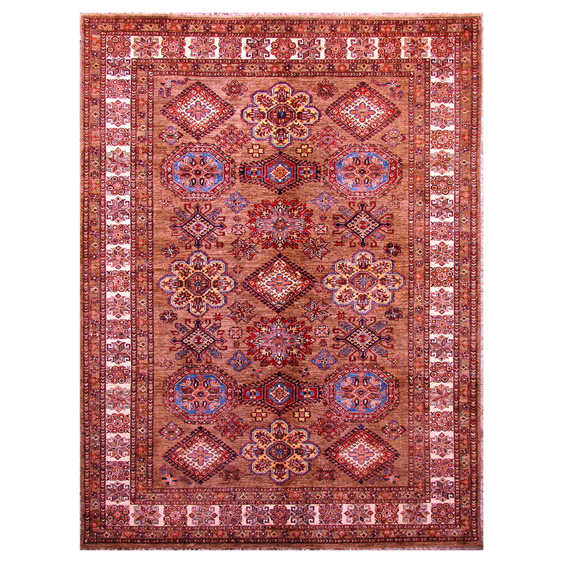 KASEKAZAKSIIV Hand Knotted Wool Area Rug, Rectangle 6' x 9'