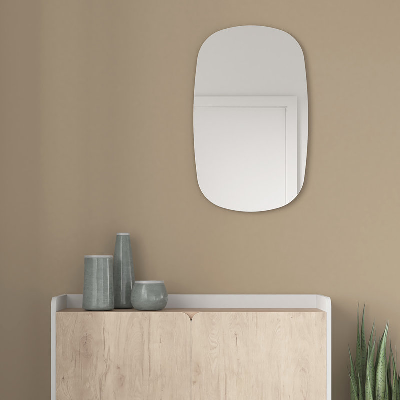 Lakaiya Wood Flat Wall Mirror, Pink