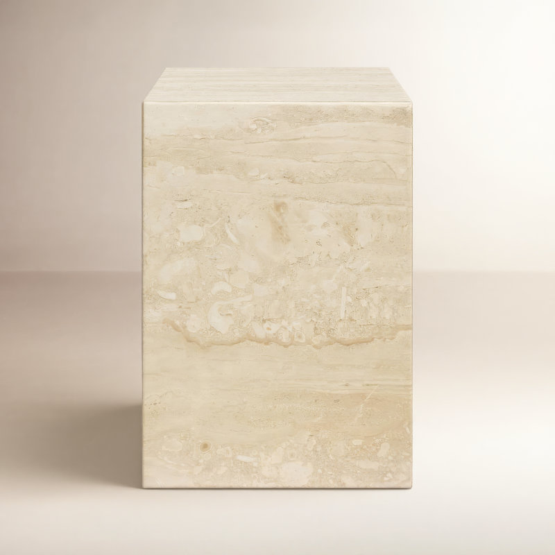 Enez Modern End Table, Beige