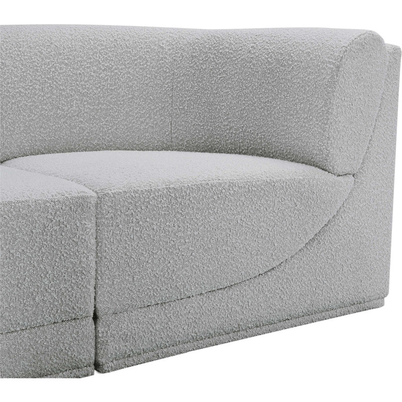 Ollie 68" Upholstered Sofa, Grey Boucle Fabric