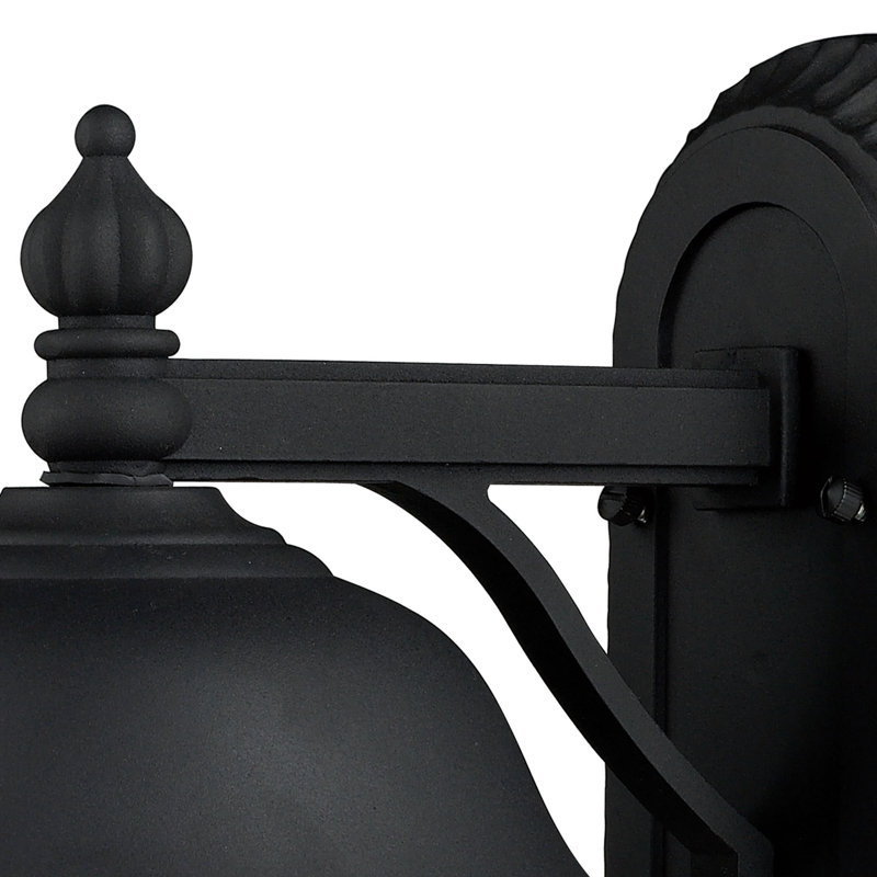 Applique murale d'extérieur 1 lumière de 14 po de hauteur Lapuente - Noir mat