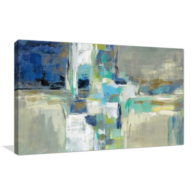 Eau de source - peinture, Toile tendue, H 24 po x l 40 po x P 1,5 po