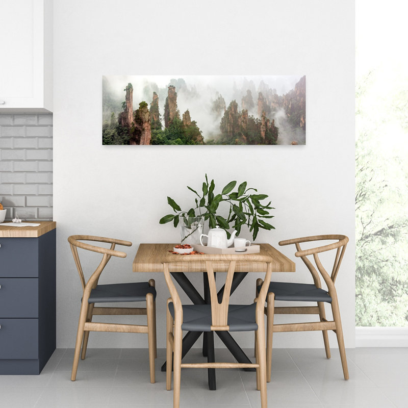 Art mural paysage dramatique, forêt mystérieuse, montagnes mystérieuses, Zhangjiajie, H 12 po x l 36 po